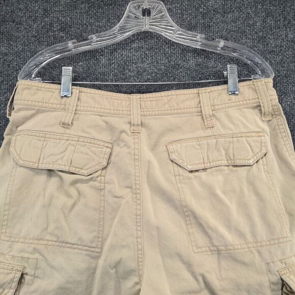 Aeropostale Mens Cargo Shorts Tan Size 33 Belt Loops Pockets Cotton - Picture 8 of 12
